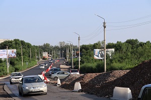 В Абакане на улице Пушкина движение будет по полосам без съездов и заездов на мост